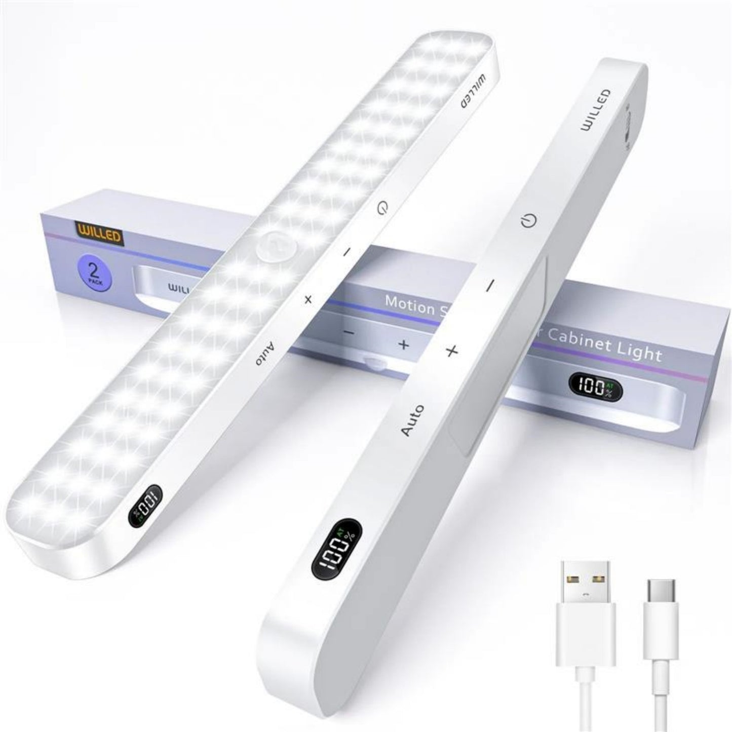 LED Motion Sensor Light with Battery Display Screen