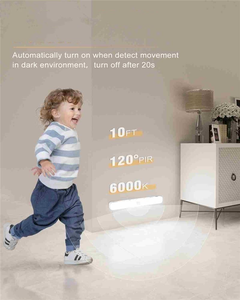 LED Motion Sensor Light with Battery Display Screen